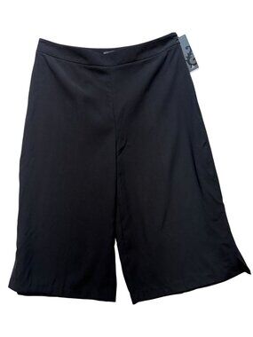 NWT Sapphire Red Crop Palazzo Capri Pants Size 13/14 Black Side Zip Casual
